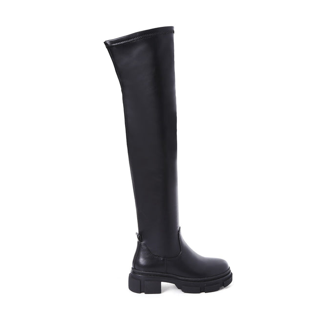 Smile Favorites Overknee-Stiefel Plateau Schwarz