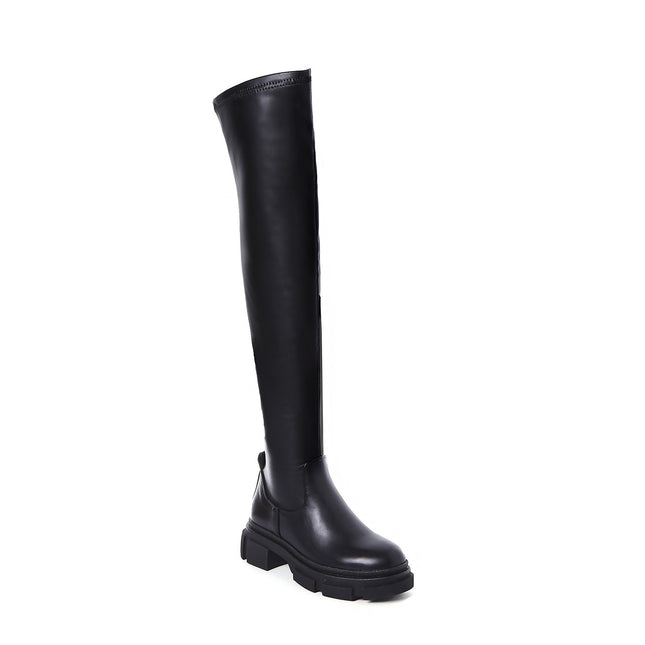 Smile Favorites Overknee-Stiefel Plateau Schwarz