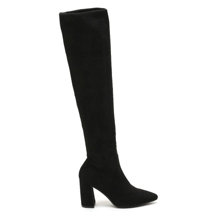 Smile Favorites Overknee-Stiefel Schwarz Suedine