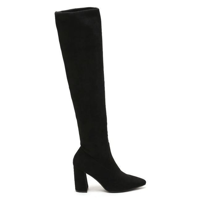 Smile Favorites Overknee-Stiefel Schwarz Suedine