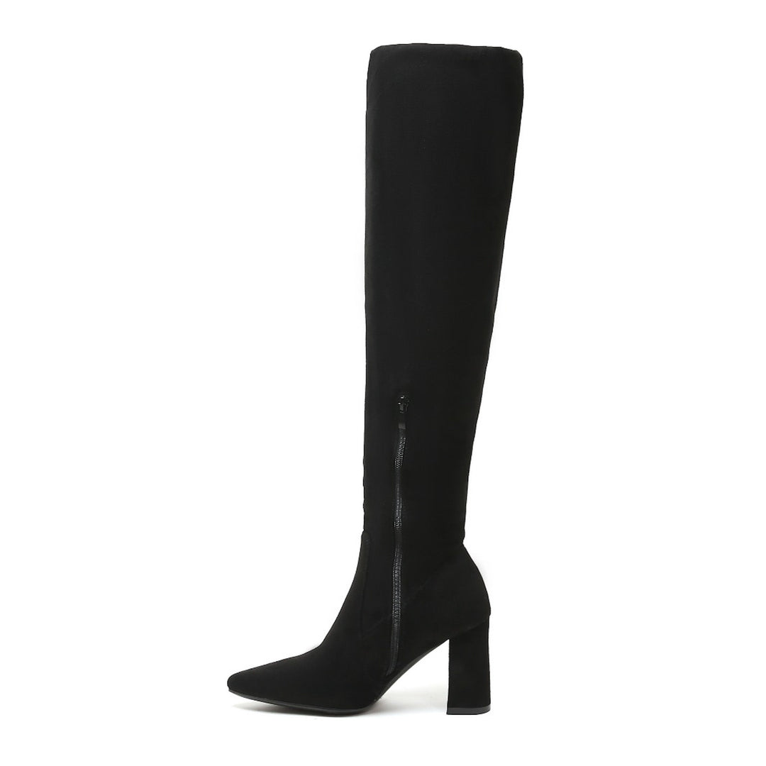 Smile Favorites Overknee-Stiefel Schwarz Suedine