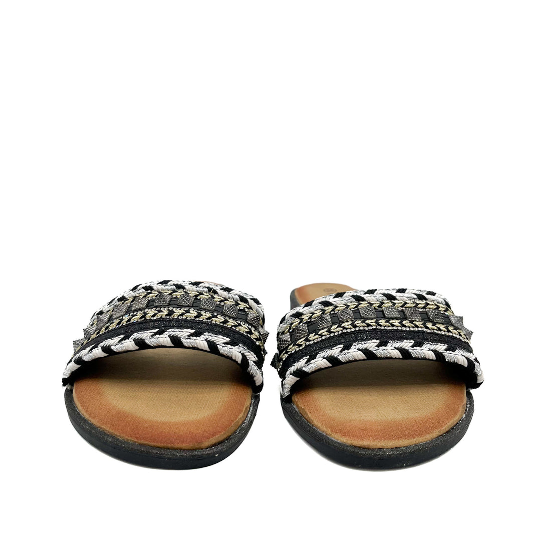 Smile Favorites Pantoffeln Schwarz Nieten Glitzer