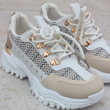 Smile Favorites Turnschuhe Beige Dad Look Canvas