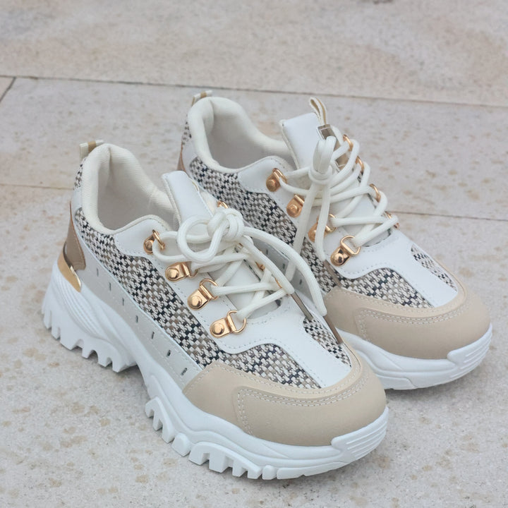 Smile Favorites Turnschuhe Beige Dad Look Canvas