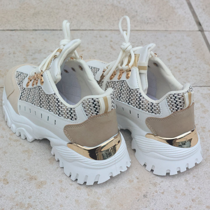 Smile Favorites Turnschuhe Beige Dad Look Canvas