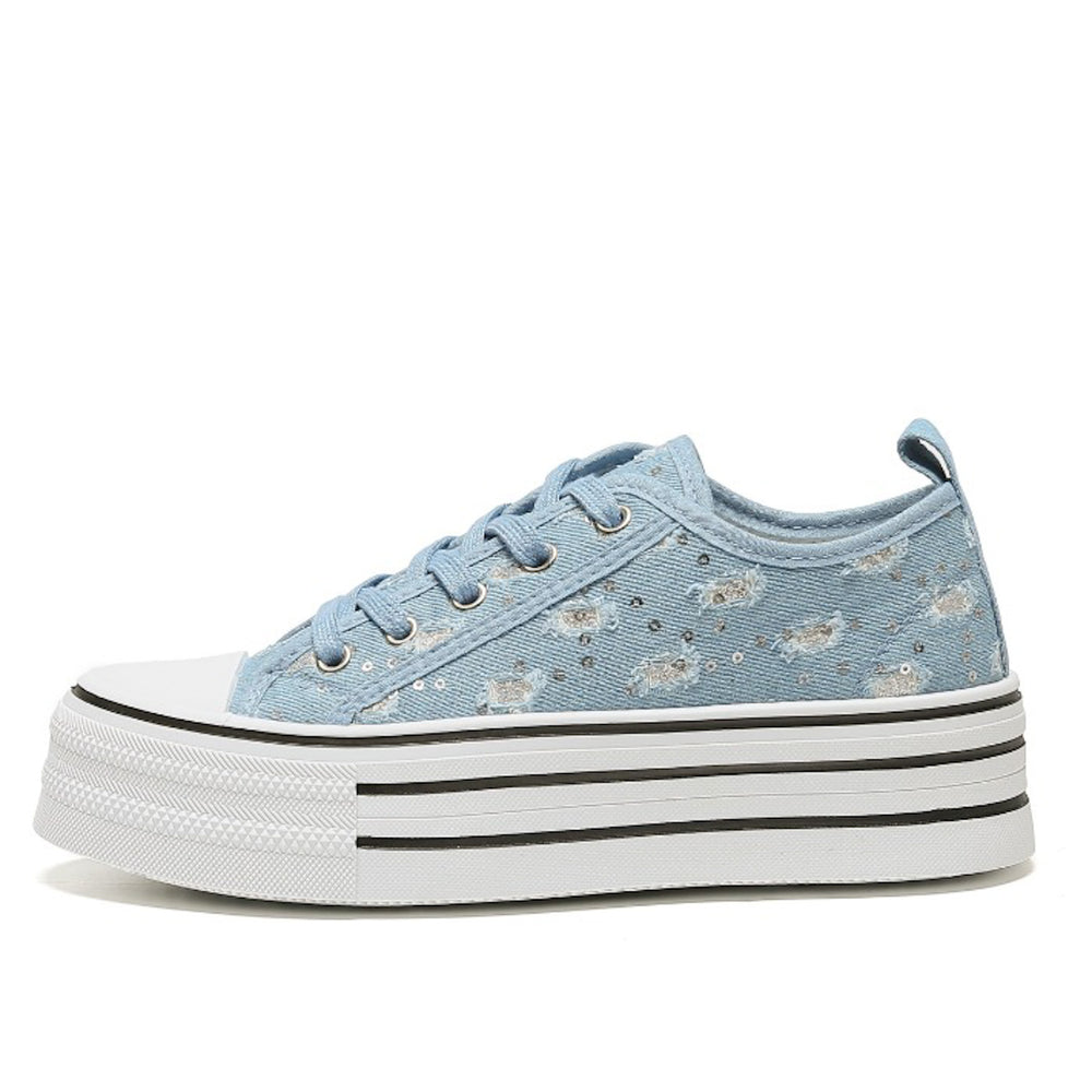 Smile Favorites Turnschuhe Blau Denim Plateau