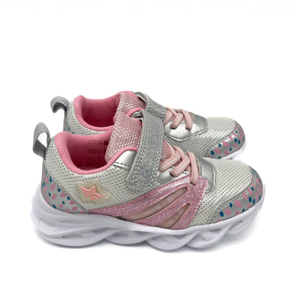 Smile Favorites Turnschuhe LED Mädchen Silber Fancy