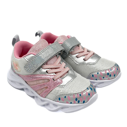 Smile Favorites Turnschuhe LED Mädchen Silber Fancy