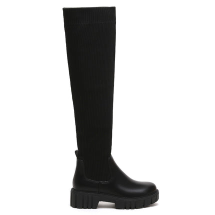 Smile Favorites Sockenstiefel Schwarz Overknee