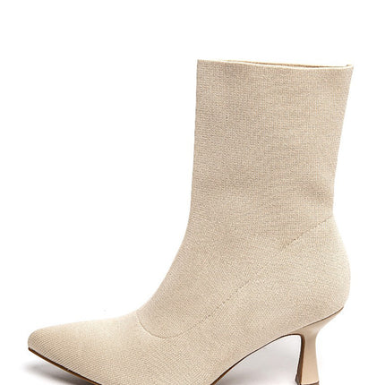 Smile Favorites Socke Heels Beige Kitten Heel