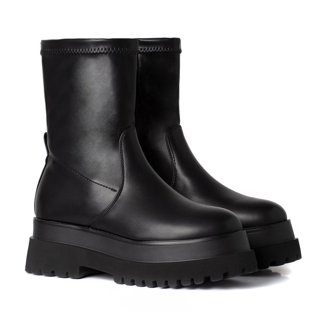 Smile Favorites Stretch-Stiefel Schwarz Plateau