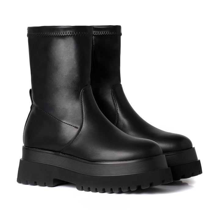 Smile Favorites Stretch-Stiefel Schwarz Plateau