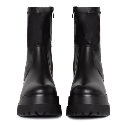 Smile Favorites Stretch-Stiefel Schwarz Plateau