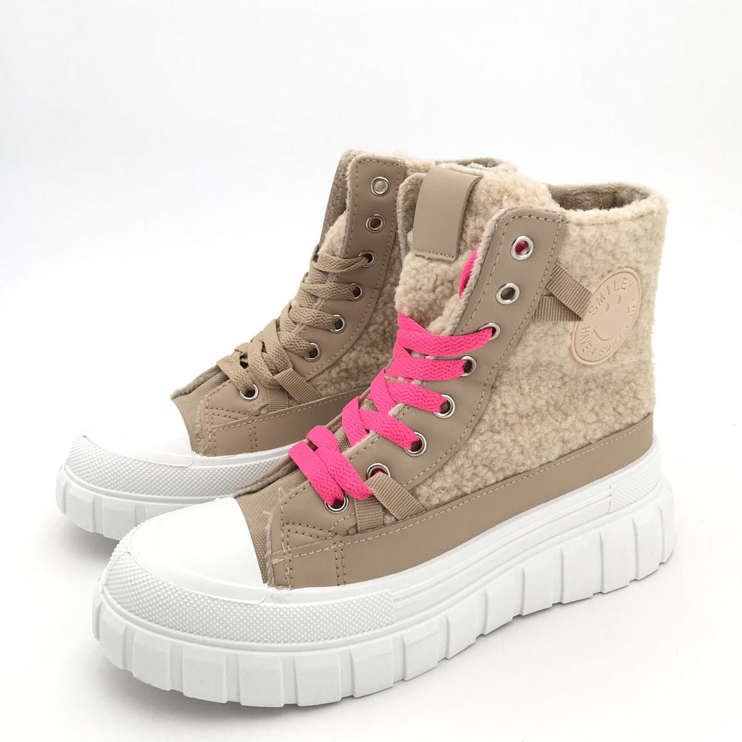 Smile Favorites Teddy Sneaker Khaki Smile