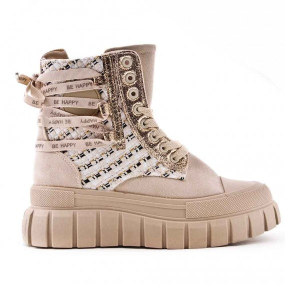 Smile Favorites Veteranenstiefel Beige Be Happy