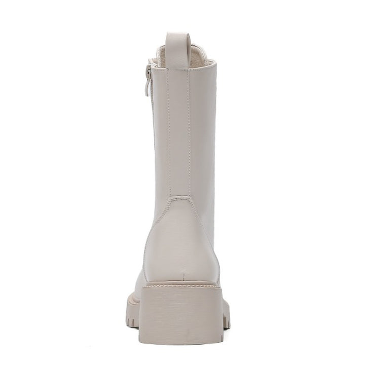 Smile Favorites Veteranenstiefel Beige Brosche