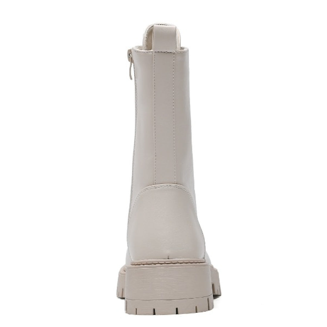 Smile Favorites Veteranenstiefel Beige Broschen
