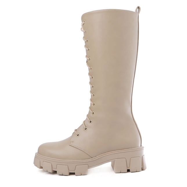 Smile Favorites Veteranenstiefel Beige Hoch