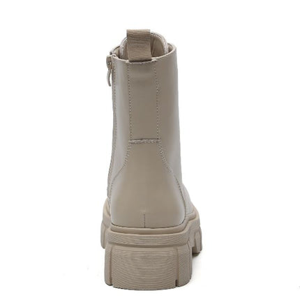Smile Favorites Veteranenstiefel Beige Plateausohle