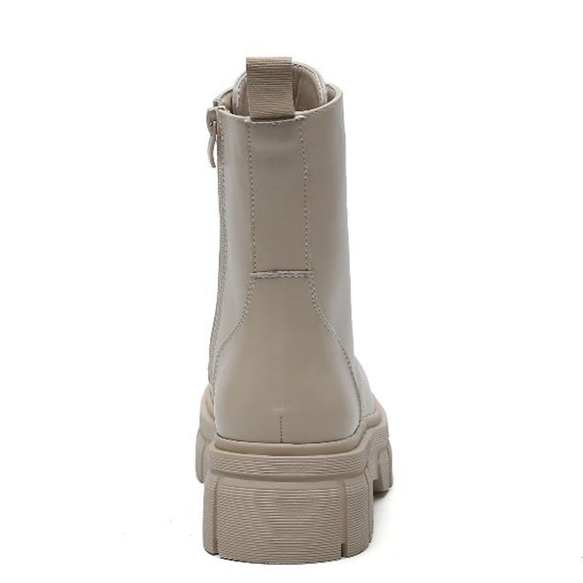Smile Favorites Veteranenstiefel Beige Plateausohle