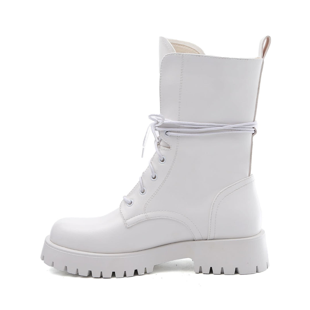 Smile Favorites Veteranenstiefel Lederlook Weiß
