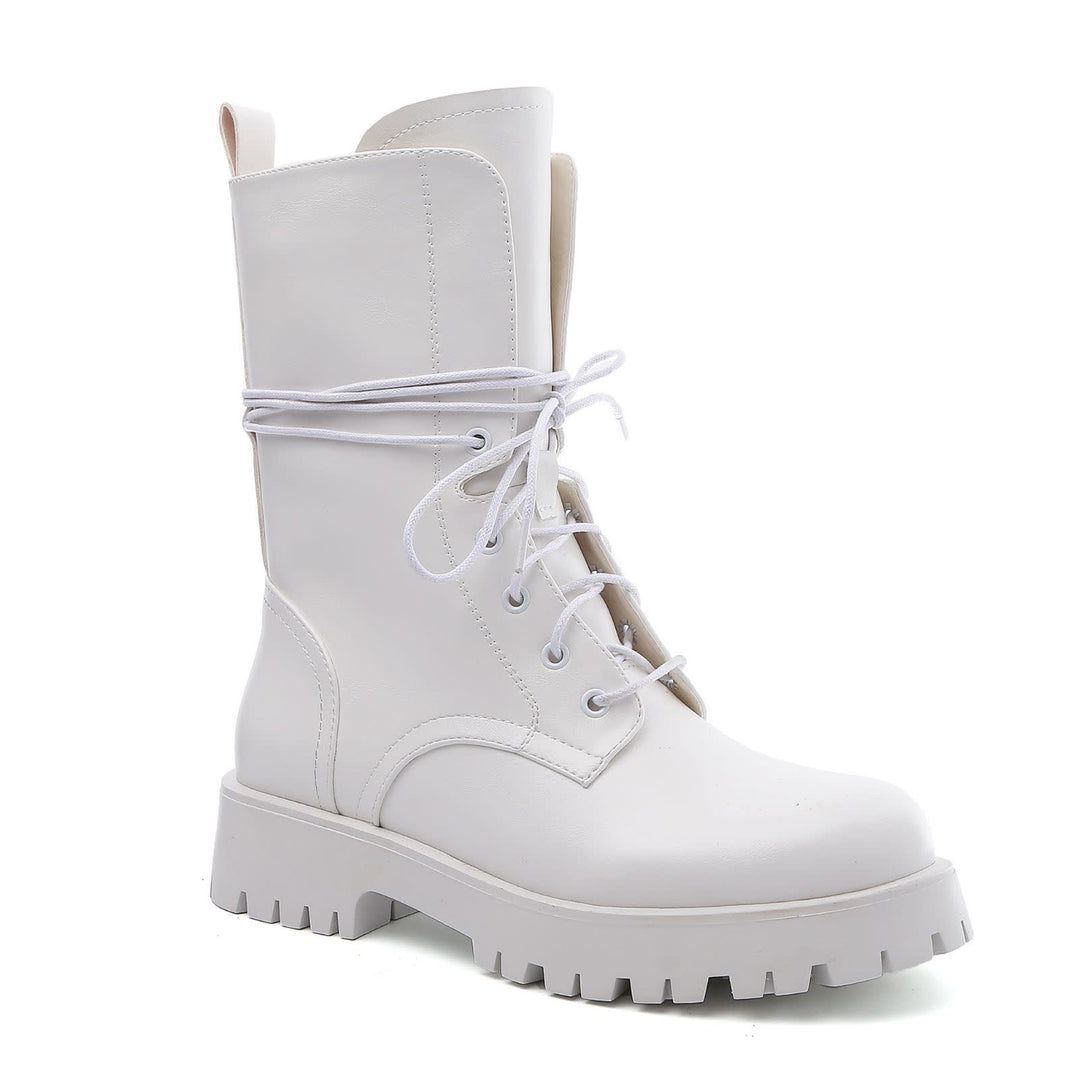 Smile Favorites Veteranenstiefel Lederlook Weiß