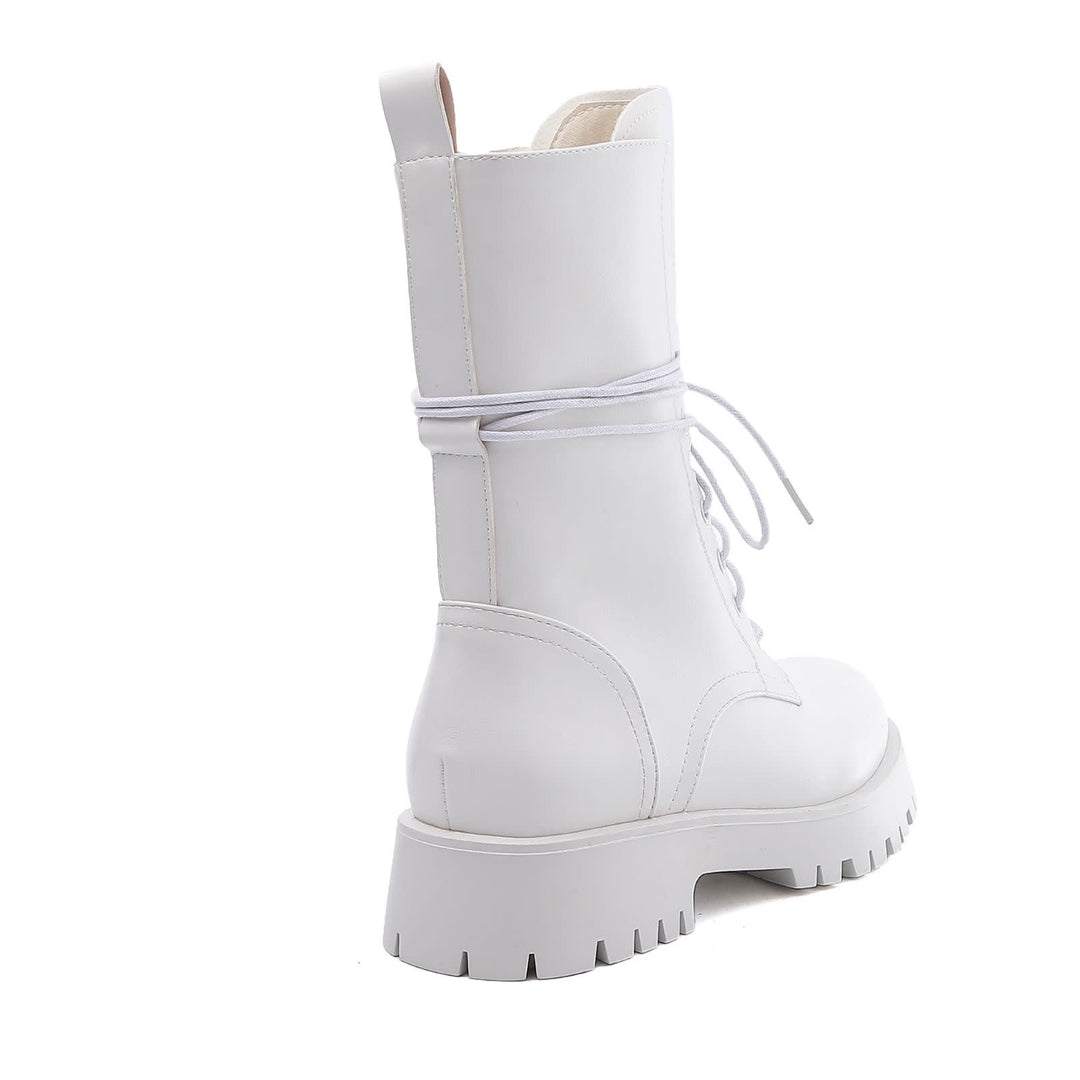Smile Favorites Veteranenstiefel Lederlook Weiß