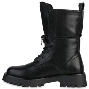 Smile Favorites Veteranenstiefel Lederlook Schwarz