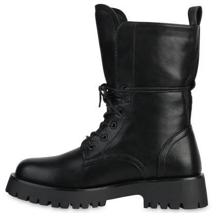 Smile Favorites Veteranenstiefel Lederlook Schwarz
