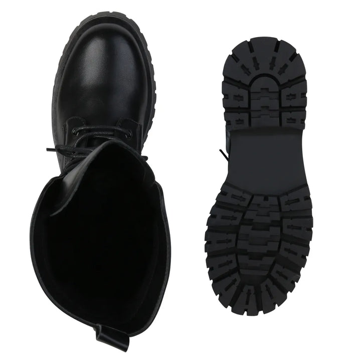 Smile Favorites Veteranenstiefel Lederlook Schwarz