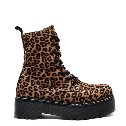 Smile Favorites Veteranenstiefel Leopard Plateau