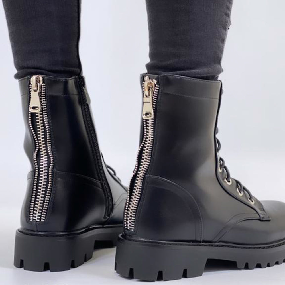 Smile Favorites Schnürstiefel mit Reißverschluss Schwarz