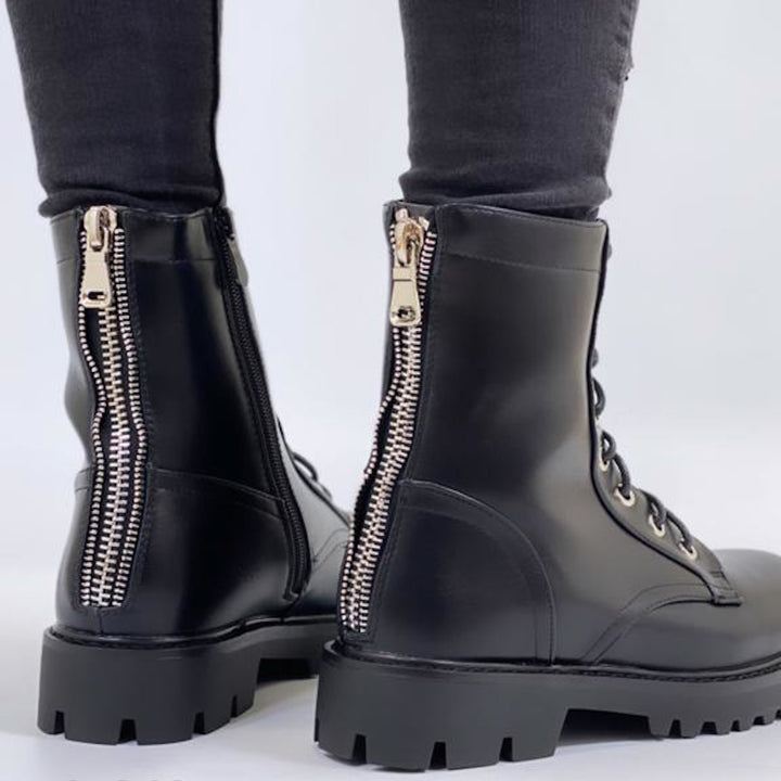 Smile Favorites Schnürstiefel mit Reißverschluss Schwarz