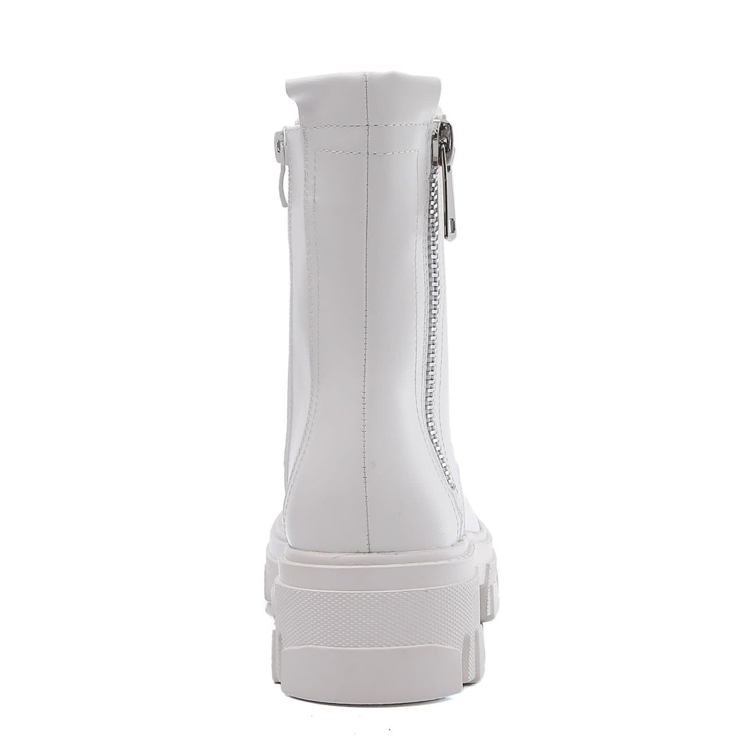 Smile Favorites Veteranenstiefel Weißer Reißverschluss