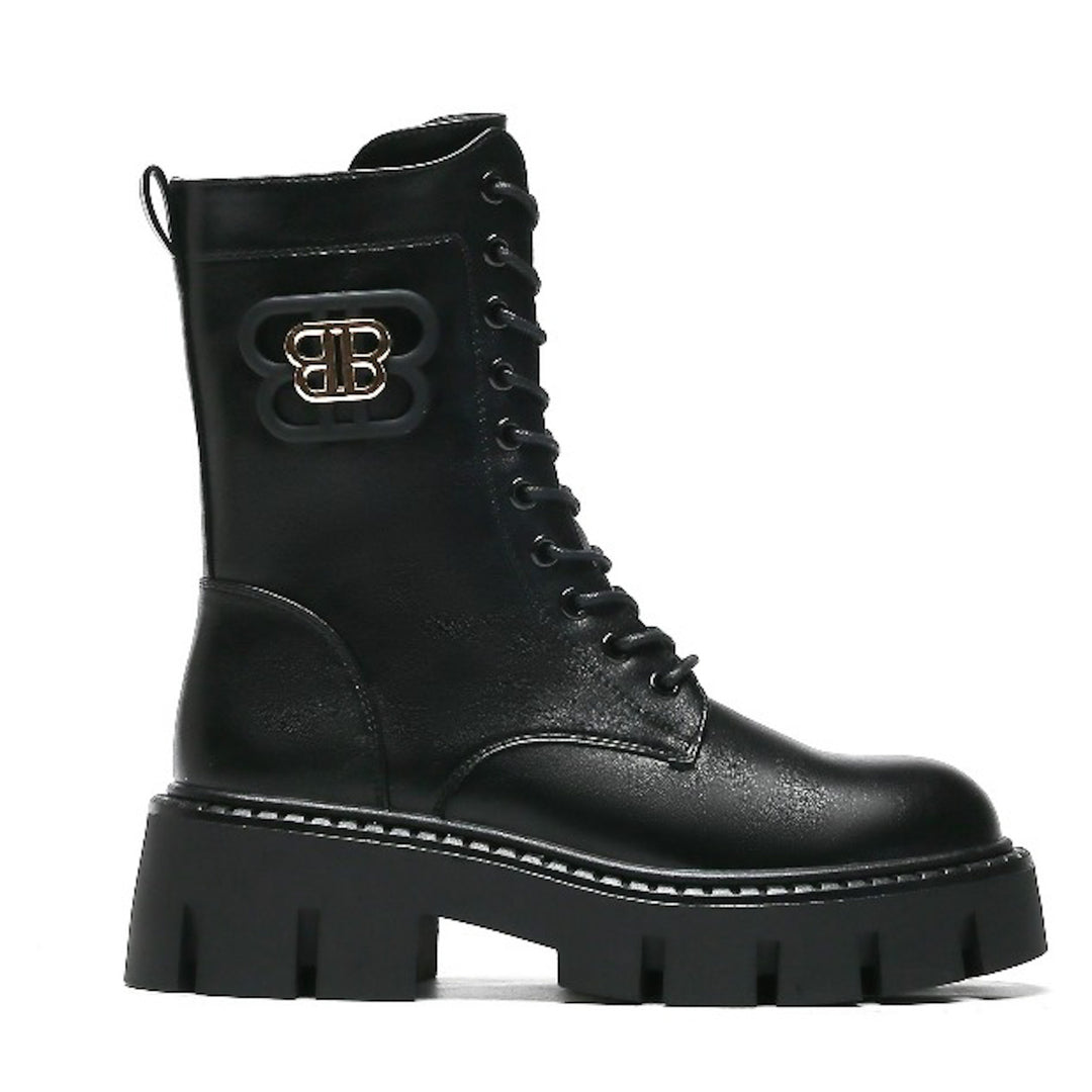 Smile Favorites Veteranenstiefel Schwarz BB Schnalle