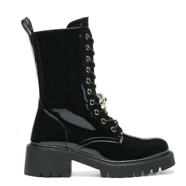 Smile Favorites Veteranenstiefel Schwarzlack-Brosche