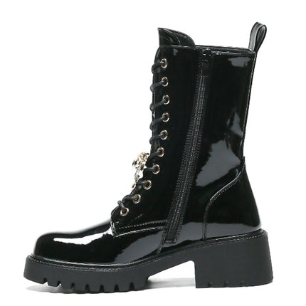 Smile Favorites Veteranenstiefel Schwarzlack-Brosche