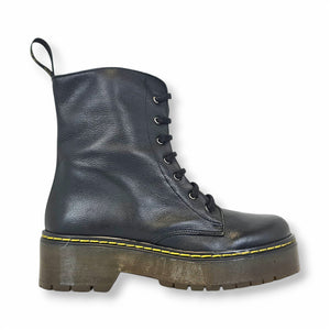 Smile Favorites Veteran Stiefel Schwarz Leder Plateau