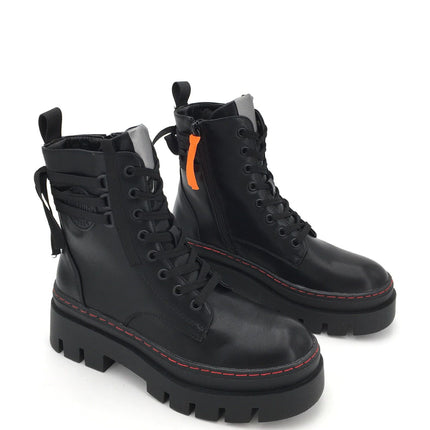 Smile Favorites Schnürstiefel Schwarz Plateau Lace Back