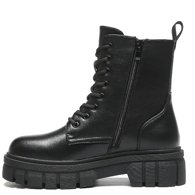 Smile Favorites Veteranenstiefel Schwarze Plateausohle