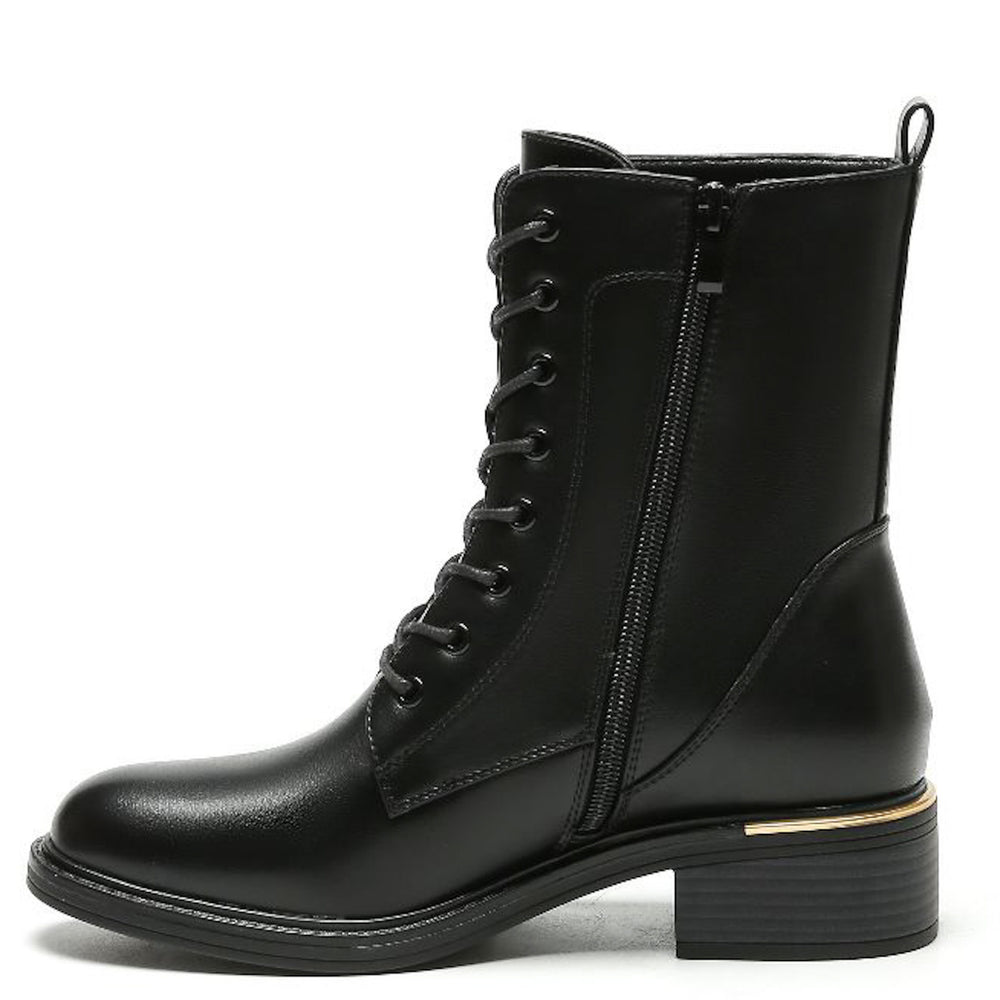 Smile Favorites Schnürschuh Schwarz Basic Gold Heel
