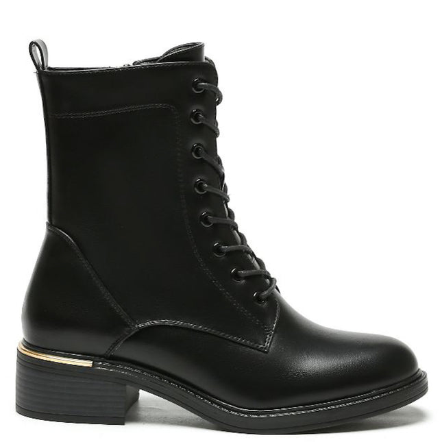 Smile Favorites Schnürschuh Schwarz Basic Gold Heel