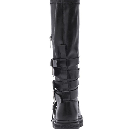 Smile Favorites Schwarze Biker-Stiefel mit Gepsen und Reißverschluß