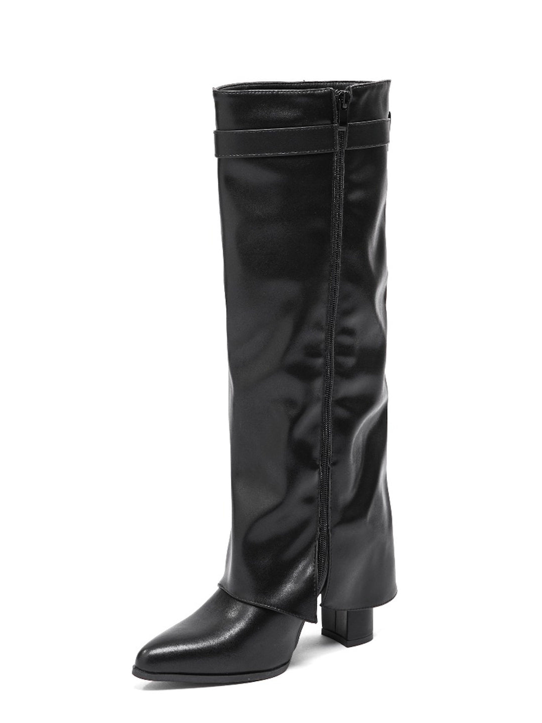 Smile Favorites Schwarz Hohe Stiefel Klappe Goldschnalle