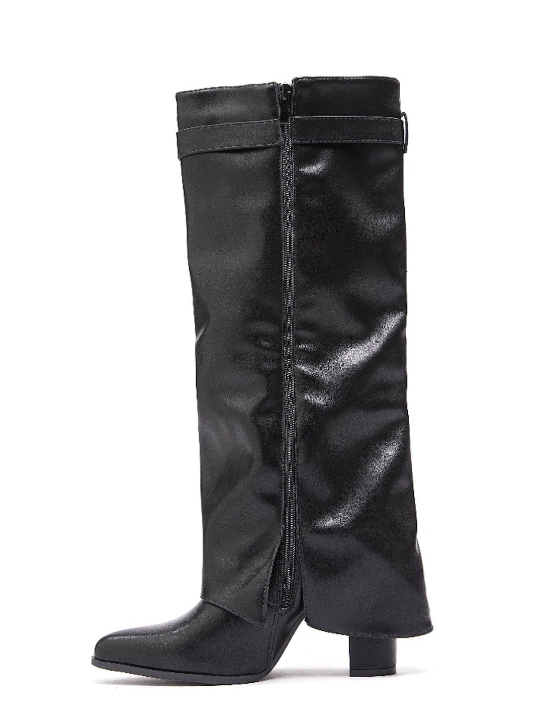 Smile Favorites Schwarz Hohe Stiefel Klappe Goldschnalle