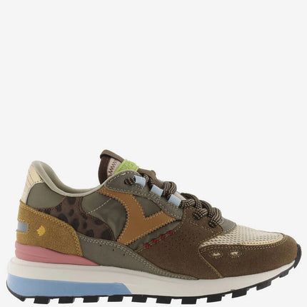 VICTORIA Sneakers Braun Luna Nylon Spaltleder