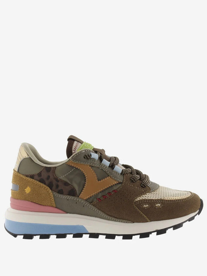 VICTORIA Sneakers Braun Luna Nylon Spaltleder