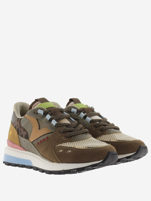 VICTORIA Sneakers Braun Luna Nylon Spaltleder