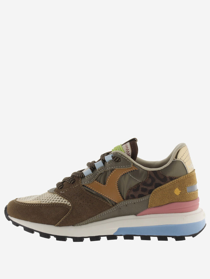 VICTORIA Sneakers Braun Luna Nylon Spaltleder