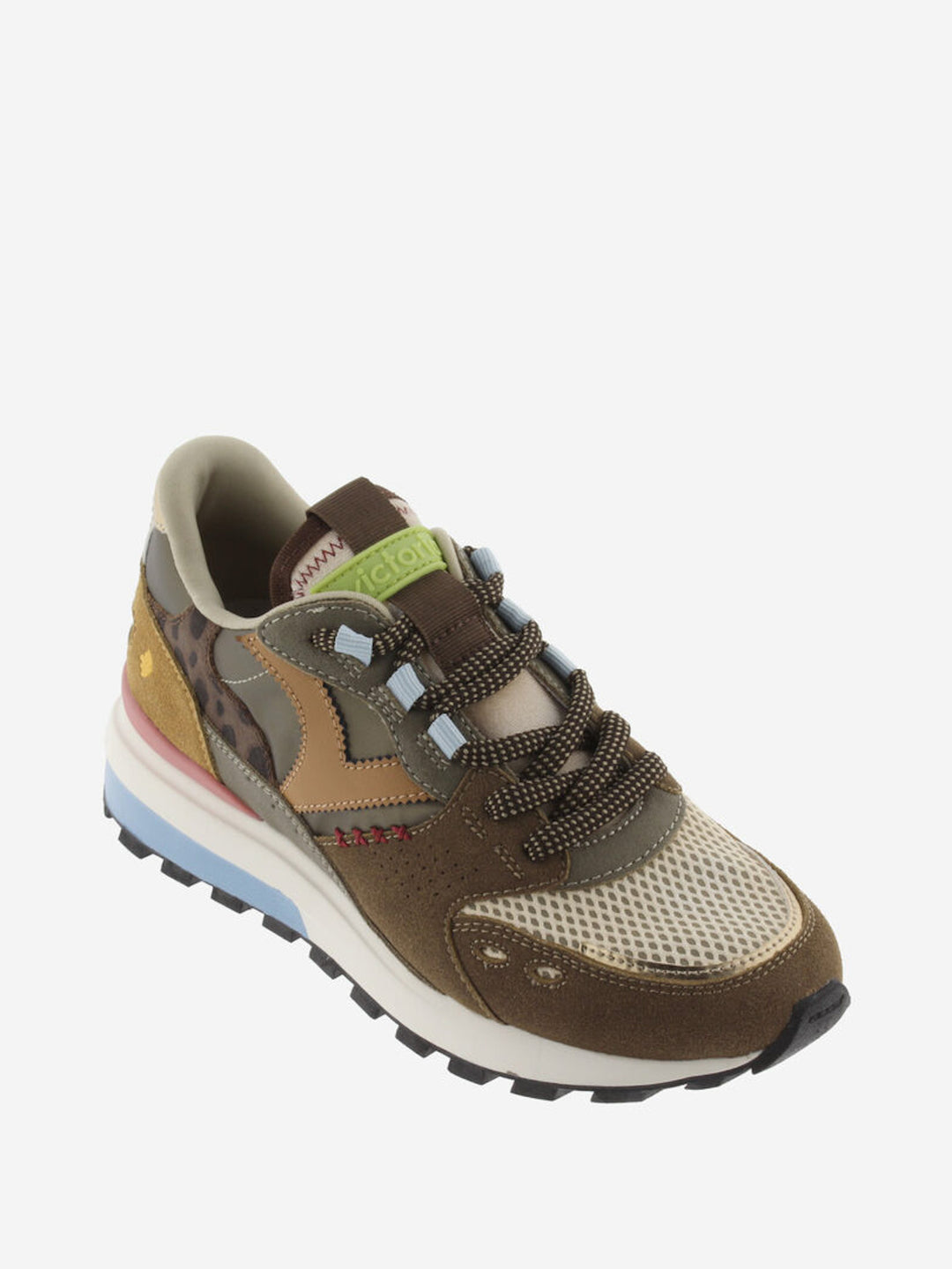 VICTORIA Sneakers Braun Luna Nylon Spaltleder